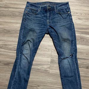 ⭐2/$20 American Eagle | Mens Jeans 34x32 Next Level Flex Skinny Rip on Left Knee